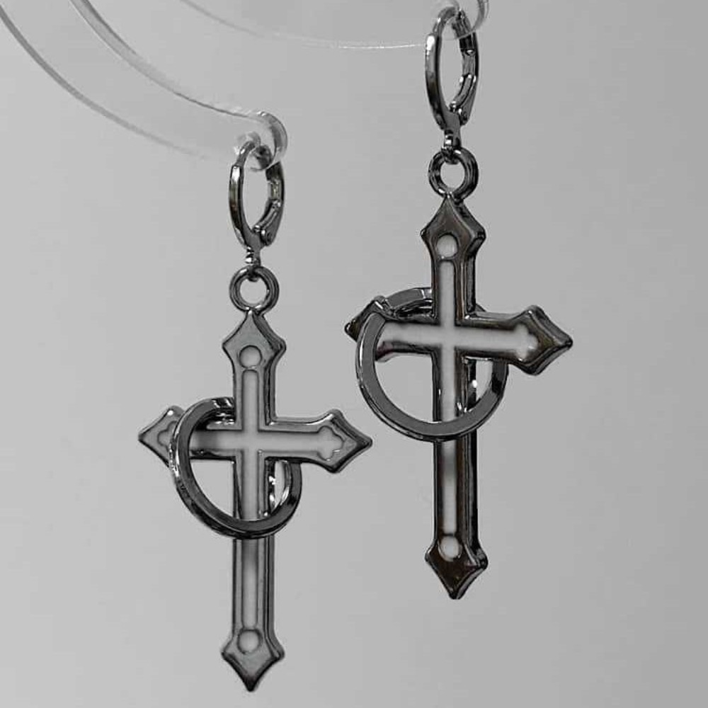 Rock Gothic Sliver Color Circu - đánh giá và giá Men Accessories Aesthetic