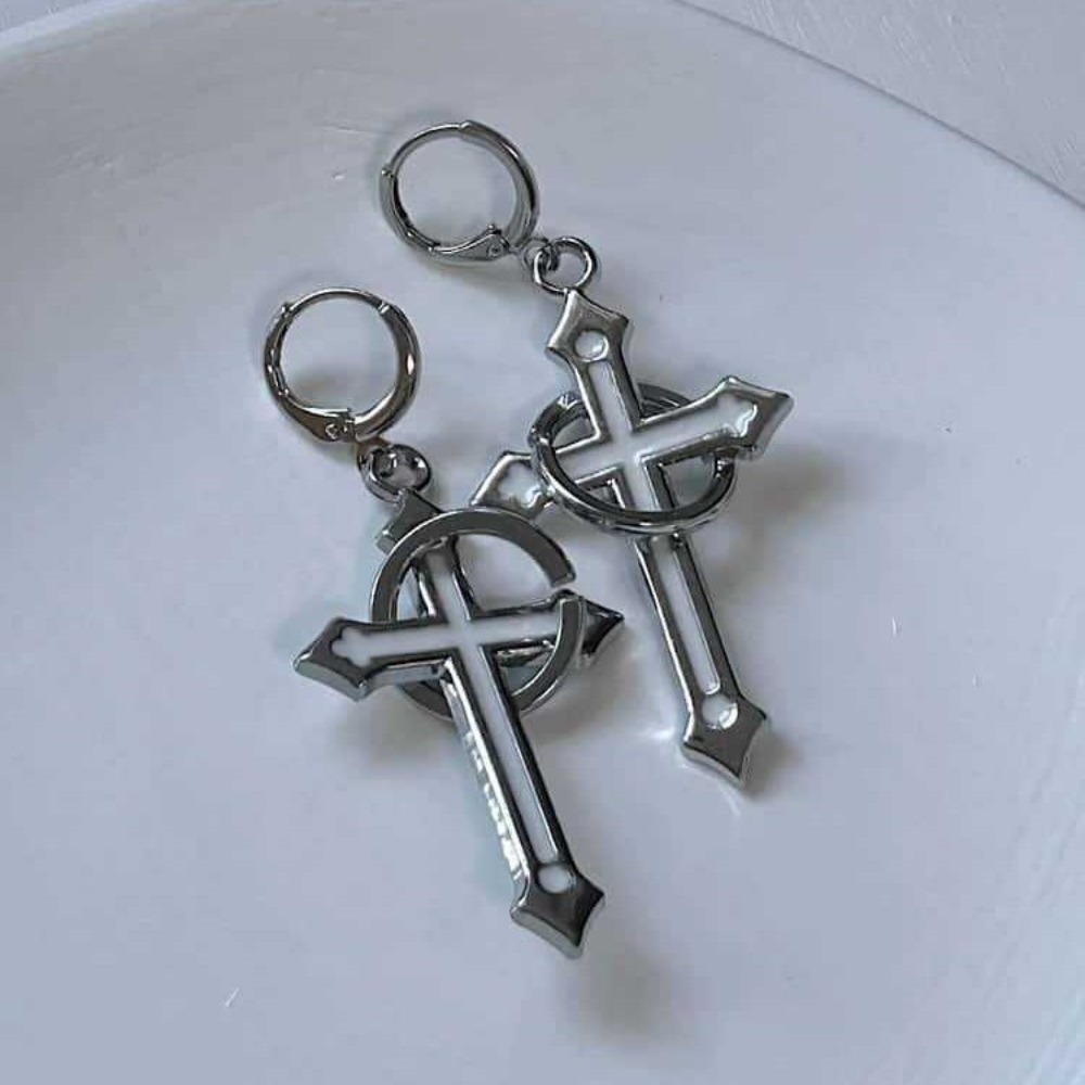 Rock Gothic Sliver Color Circu - đánh giá và giá Men Accessories Aesthetic