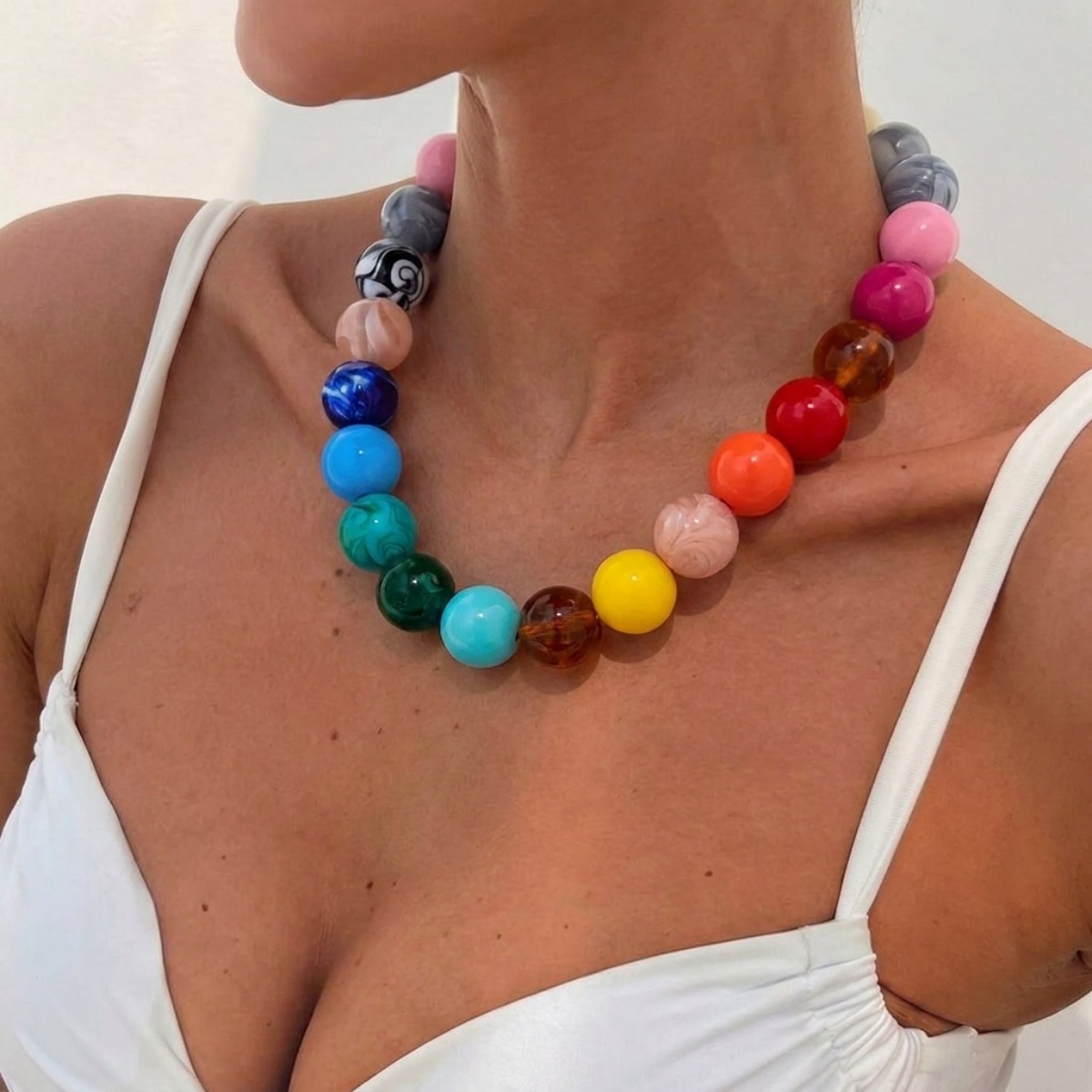 Fashion Colorful Acrylic Big R - đánh giá và giá Men Accessories Aesthetic