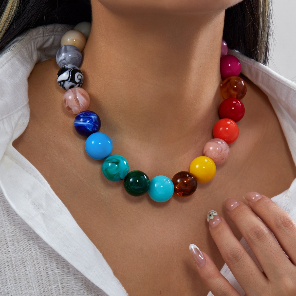 Fashion Colorful Acrylic Big R - đánh giá và giá Men Accessories Aesthetic