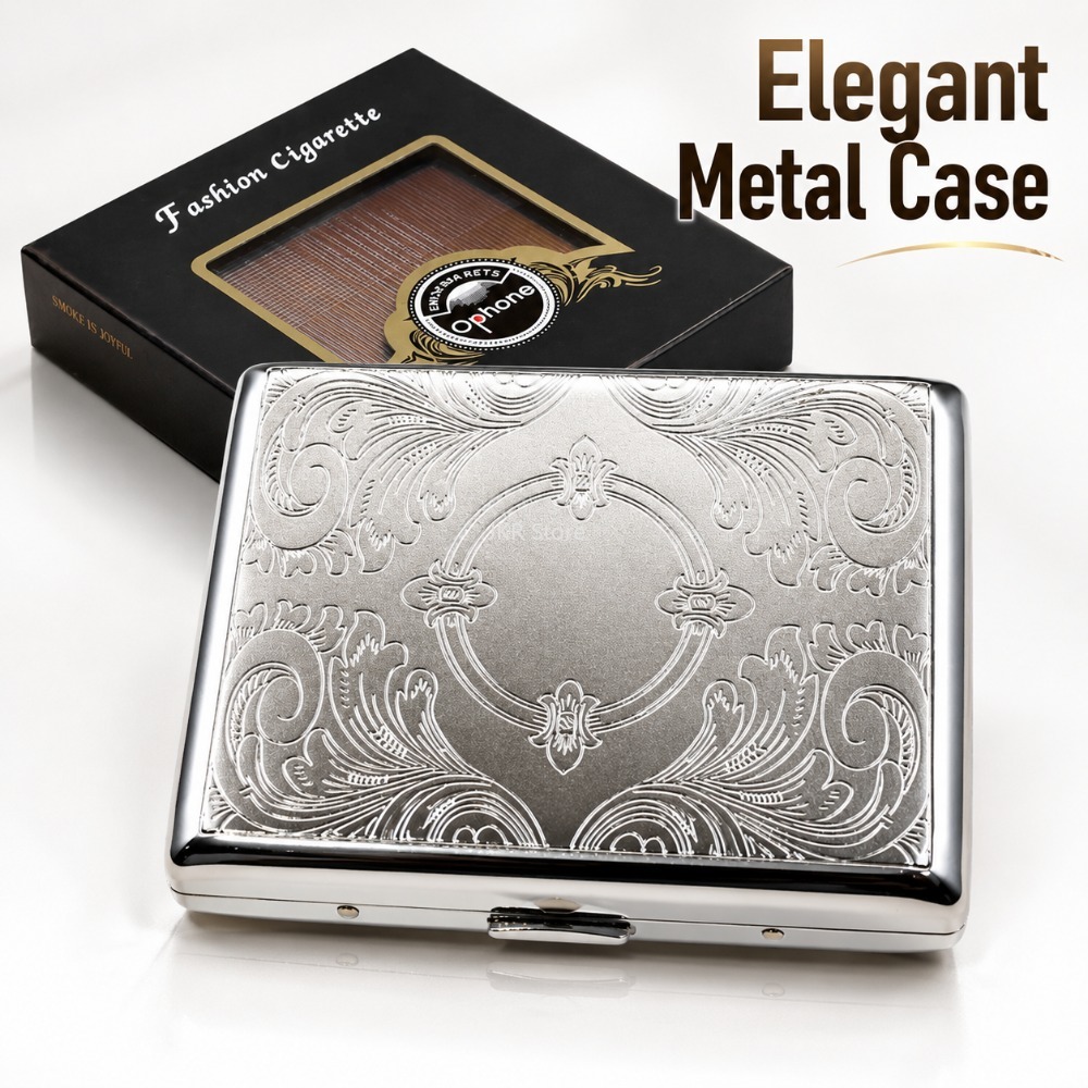 Stainless Steel Cigarette Box  - đánh giá và giá Men Accessories Usa