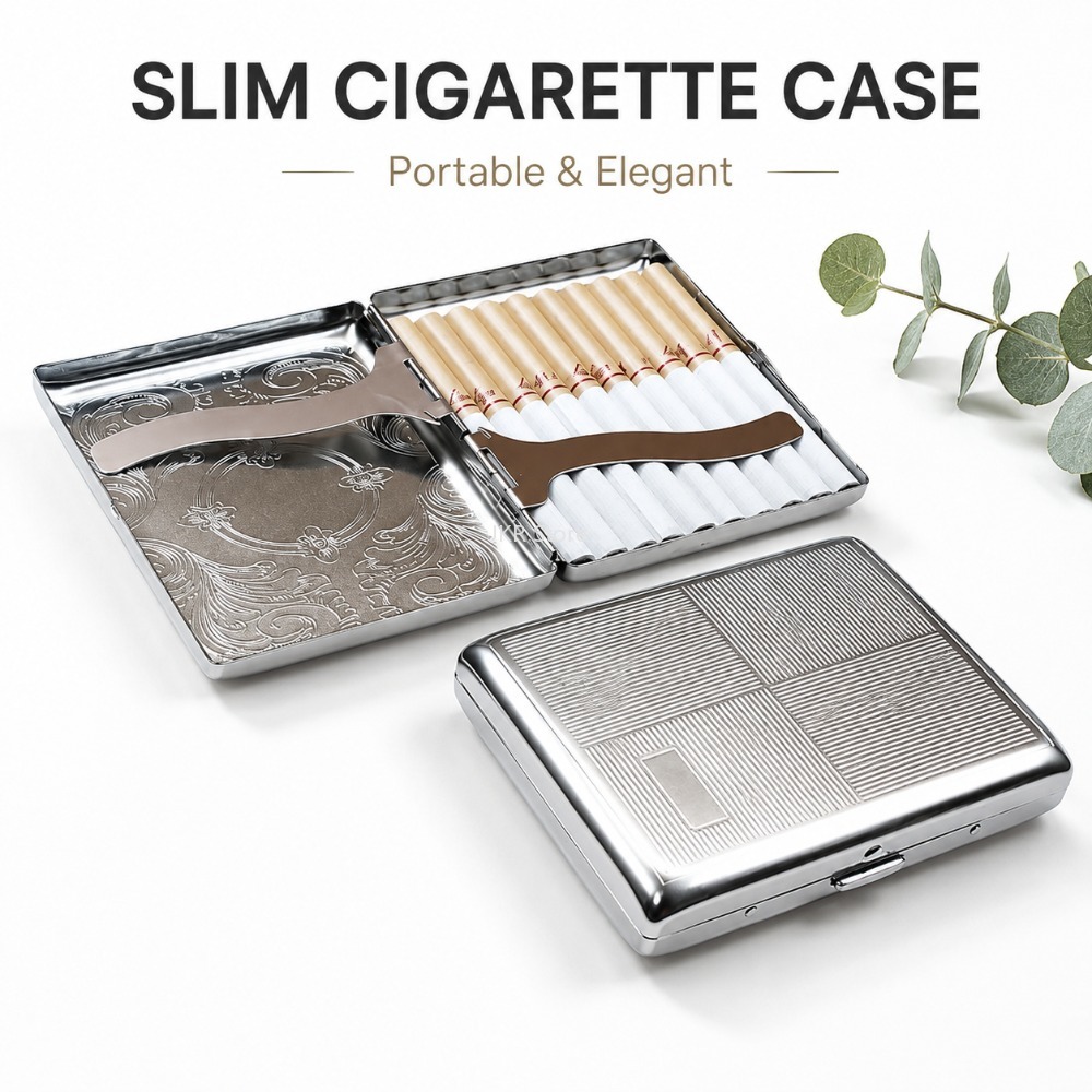 Stainless Steel Cigarette Box  - đánh giá và giá Men Accessories Usa