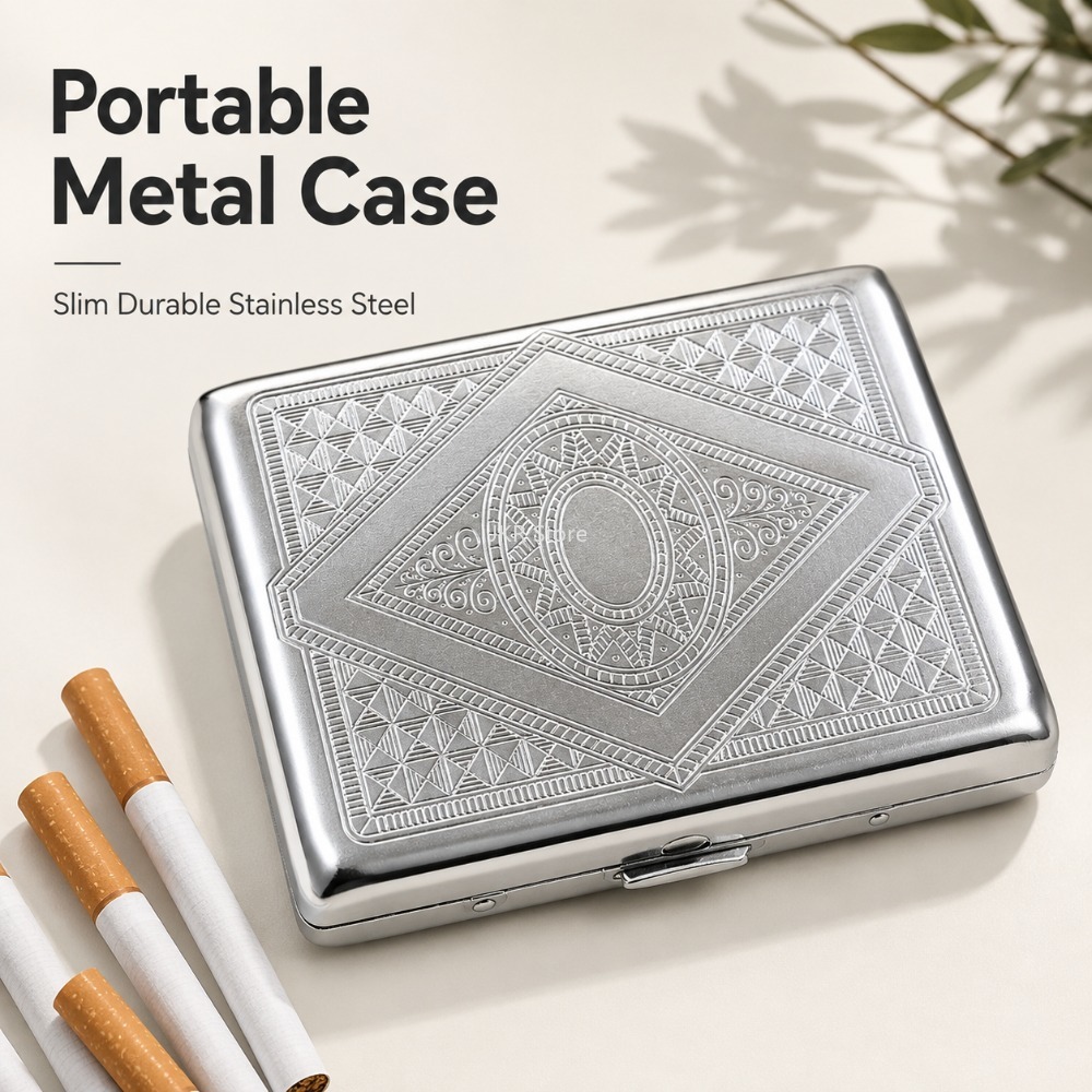 Stainless Steel Cigarette Box  - đánh giá và giá Men Accessories Usa