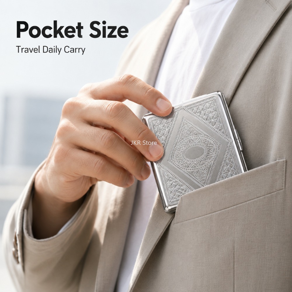 Stainless Steel Cigarette Box  - đánh giá và giá Men Accessories Usa