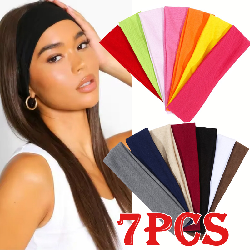 7Pcs Solid Elastic Hair Bands  - đánh giá và giá Men'S Yoga Accessories