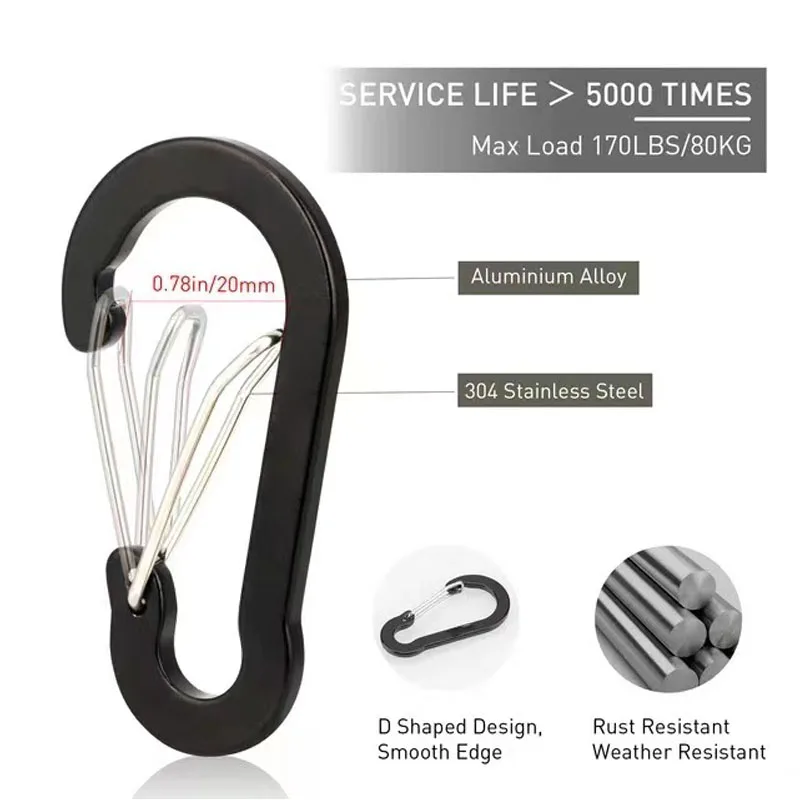 12PCS Carabiner Clip Set Touri - đánh giá và giá Keychain Multi Tool