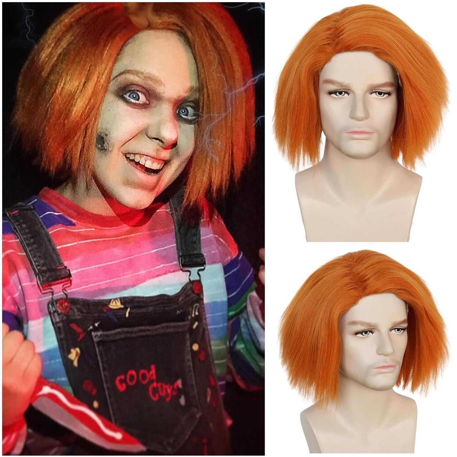 Anime Chucky Wig Mens Orange C - đánh giá và giá Men Accessories Bd