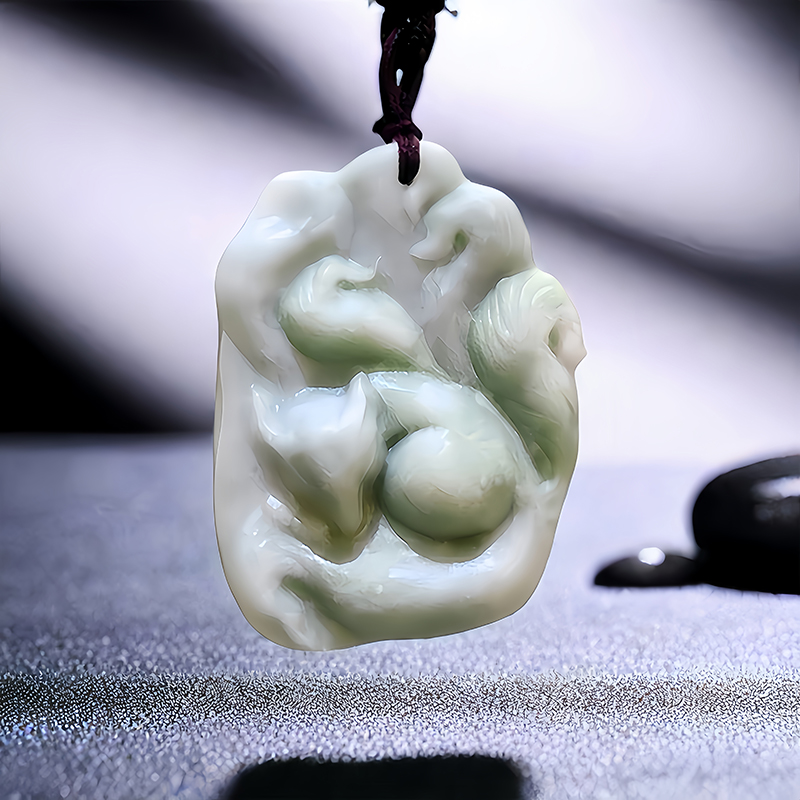Natural Real Jade Fox Pendant  - đánh giá và giá Men'S Accessories Designer
