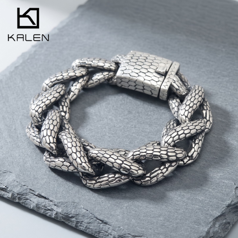 Kalen Snake Skin Cuban Link Me - đánh giá và giá Men Accessories Bd